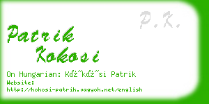 patrik kokosi business card